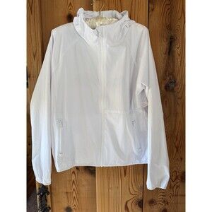 Vuori Women's Jacket Size M  The Rise The Shine White Full Zip Recycled Fabric